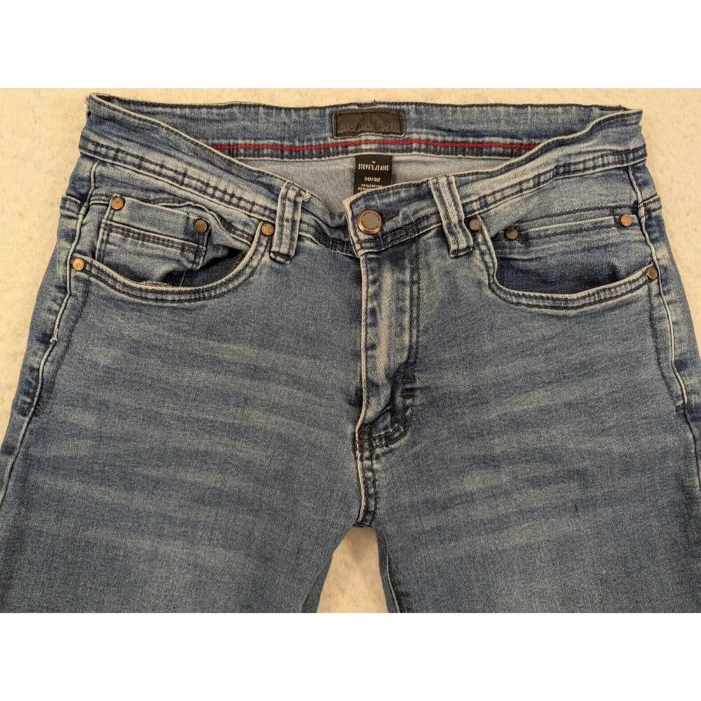 Steve's Jeans Women's Jeans Low Rise 28x25 Blue Stretch Denim Raw Hem Frayed - Picture 2 of 13